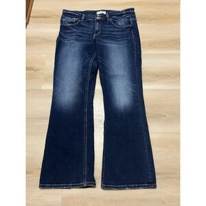 BKE Payton Jeans Women 34x31 Blue Boot Cut Denim Contrast Stitch Y2K Rock